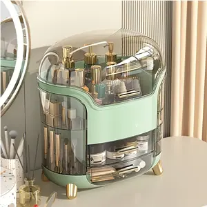 Multi-functional Makeup Storage Box, 1 Count Drawer Type Desktop Cosmetic Storage Box, Dustproof Large Capacity Storage Box For Home, Makeup Accessories Organizer
