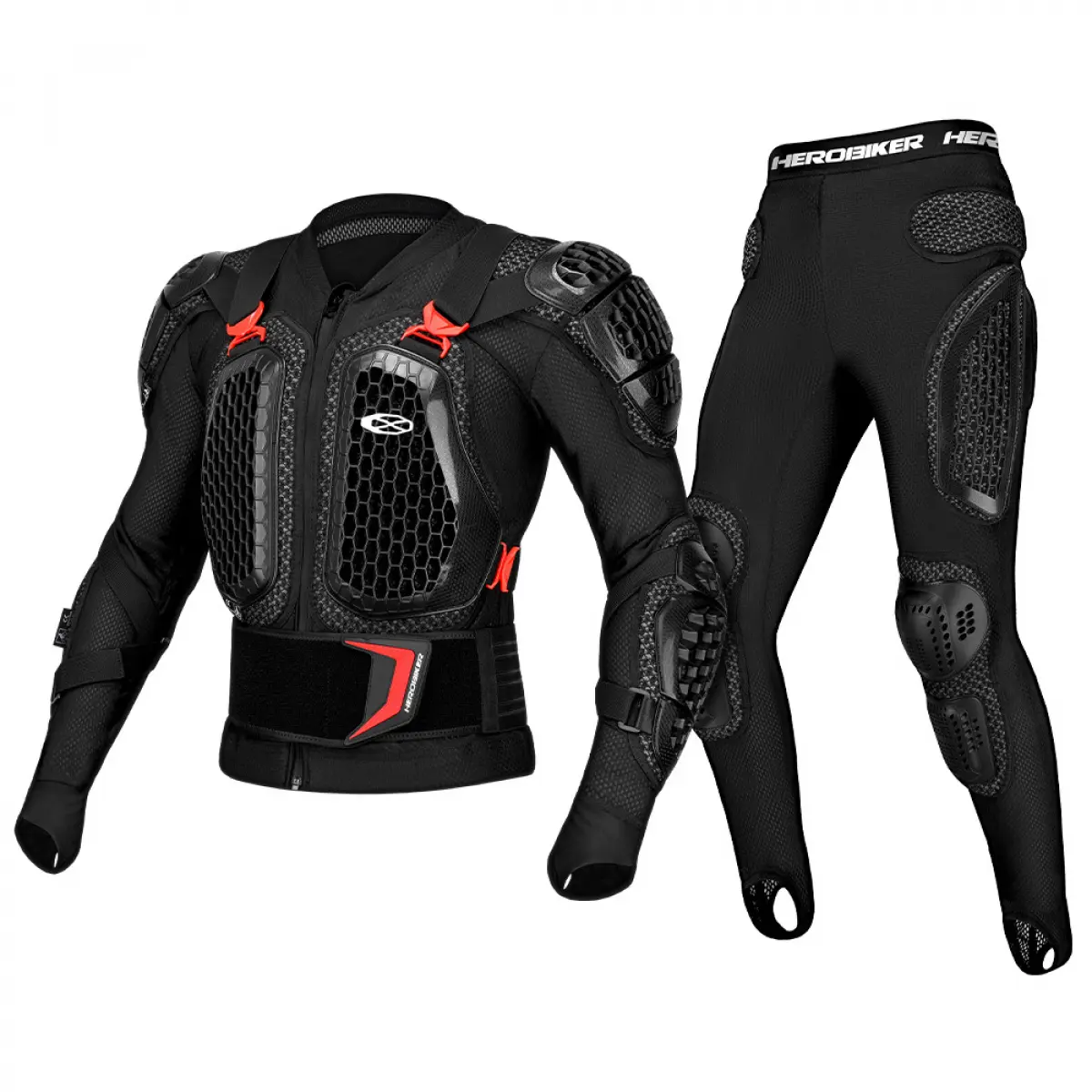 Motorcycle Armor Clothing Set, Anti-Fall Protective Gear with Leggings, Knee Pads, Elbow Pads, Elbow Brace & Neck Guard for Riders