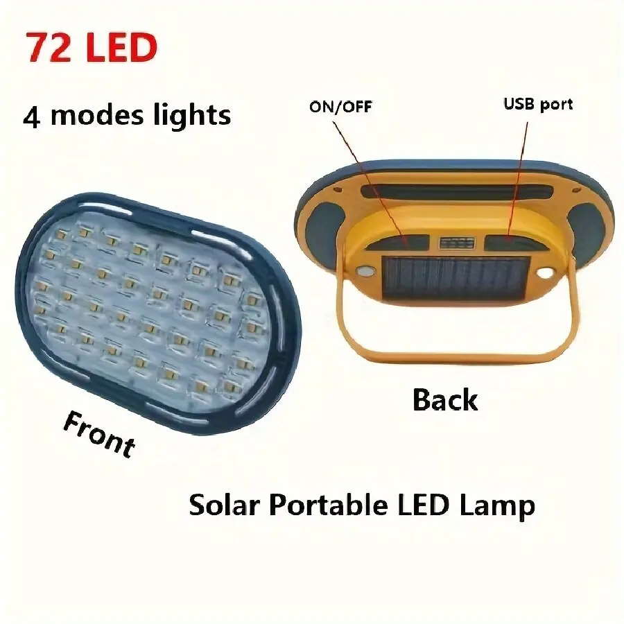 LED work light, portable light, led handy light, pocket light, Adjustable 4 modes lights, USB charging or Solar charging, suitable for indoor and outdoor use.
