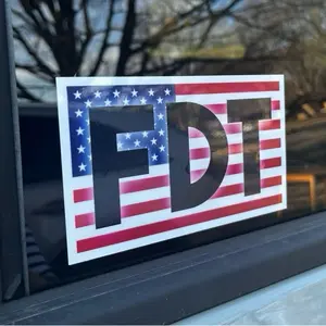 FDT American Flag Bumper Sticker 3.5x6