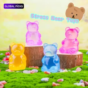 1/4 Counts Candy Bear-Shaped Maltose Fidget Toy, Soft Sensory Stress-Relief Ball for Adults & Kids, Party Favor Prank Squeeze Toy Children's Day Gifts, Anti-Anxiety Hand Fidget Gadget, #GLOBAL PICKS