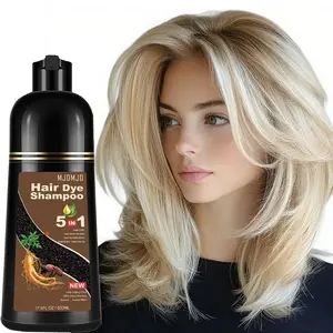 Blonde Brown Hair Dye Shampoo 5-in-1 – Gray Hair Coverage, Herbal Coloring Shampoo for Women & Men, Natural Hair Color with Conditioner, Champu Para Pintar el Cabello 16.9 fl oz