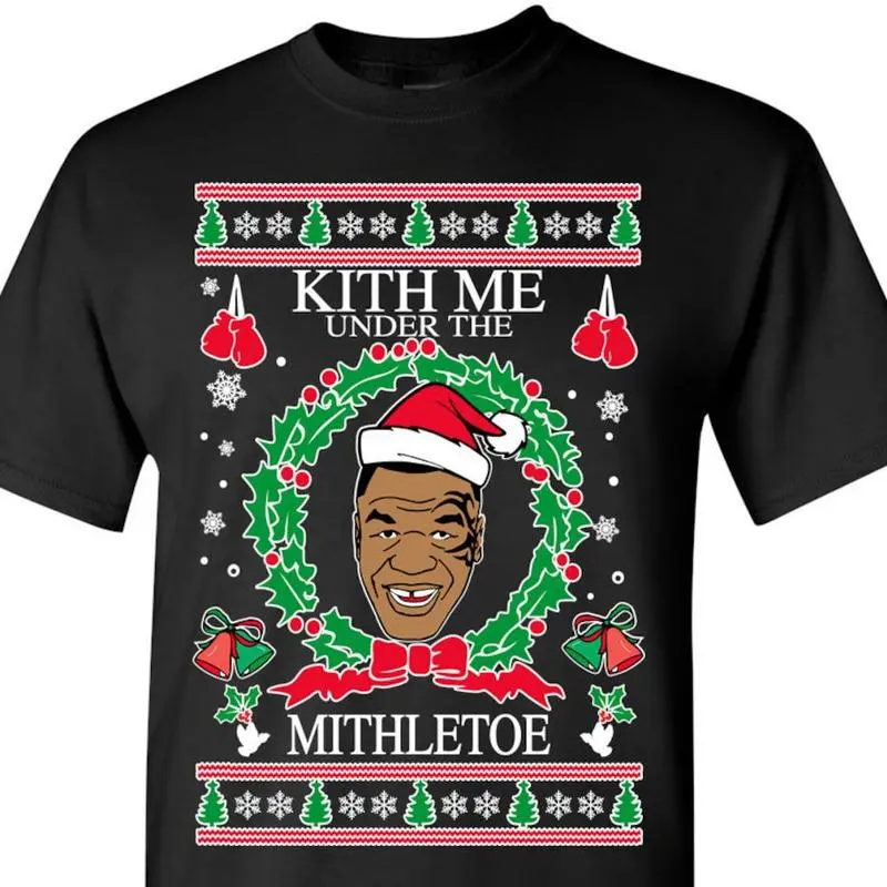 Ugly Christmas T-Shirt Mike Tyson Me Under The Mithletoe Tee Shirt, Ugly Christmas T-shirt, Fmaily Christmas Shirt, Funny Meme Shirt, Funny Xmas Sweatshirt, Hoodie, Comfort Colors