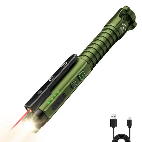 TUOWEE LB3 Compact Rechargeable Adjustable Tactical Handheld Flashlight - 800 Lumen LED, USB-C Rechargeable, Magnetic Clip & Base, 11 Modes, Glass Breaker, Bottle Opener, Tools & Gadgets, Cool Gadgets for Adults, Work Accessories, Home Emergency Use