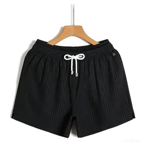 Striped Men's Beach Shorts Quick Dry Swim Trunks Casual Loose Fit Summer Seaside Sports Shorts Lightweight Board Shorts
