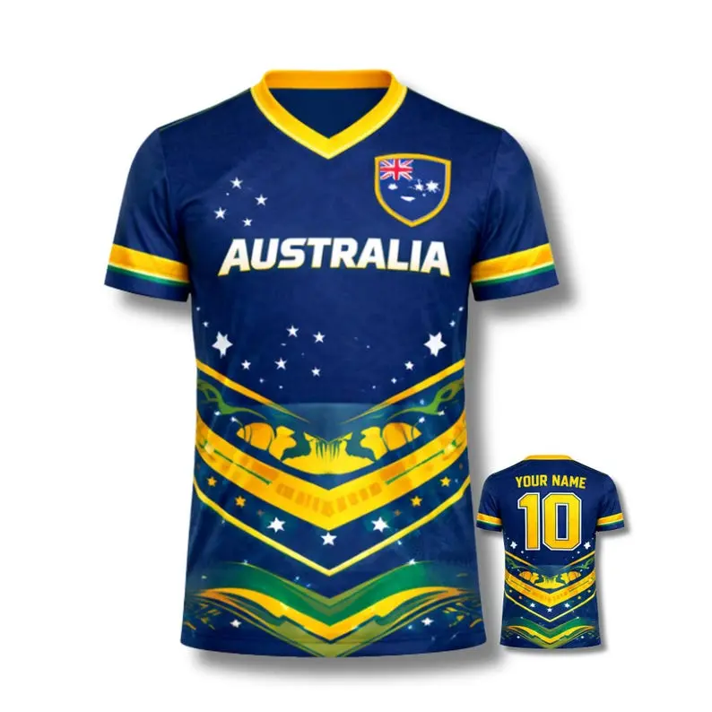Australia Soccer "Custom Name" Vintage Jersey T-Shirt, Australia National Team Retro Soccer Fan Shirt, Personalized Name Number Soccer Shirt, WC 2026 Australia Supporter Tee, Unisex Australia Football Apparel, WC 2026 Tee