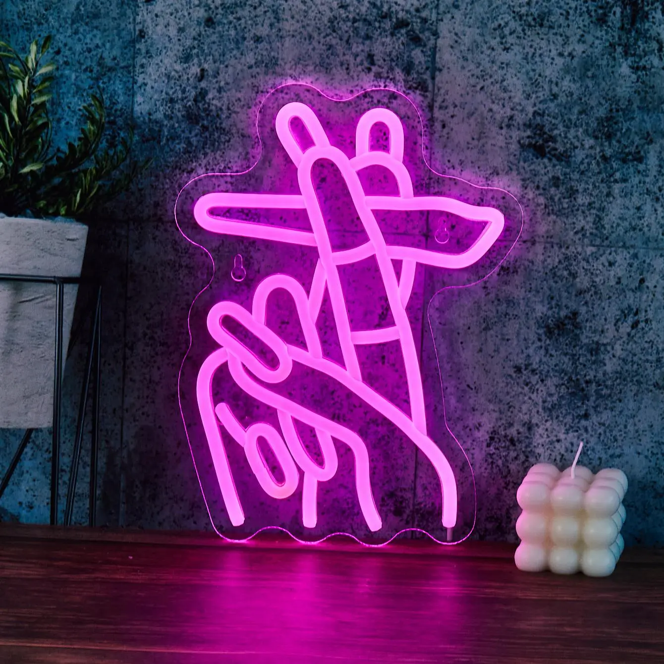 USB Powered Finger Shaped Light, 1 Count Neon Sign Light, Led Signs, Decorative Light for Home Party & Festival Lighting