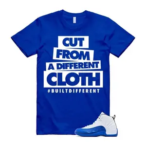 Unisex T-shirt to match Jordan 12 Blueberry Game Royal Blue White Black Sneaker - Cut from different. 100% Cotton for Casual Wear. Comfortable Summer Unisex T-Shirt to match Jordan Sneaker. Streetwear Style. urban outfitters