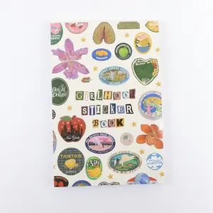 Cute Retro Sticker Journal Notebook, Creative Craft Scrapbook, Vintage Stickers Diary, Model Hb-001, Perfect for DIY Projects