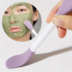 1pc Double Head Silicone Facial Massage Brush - Manual Facial Cleansing Brushes for Deep Cleaning, Exfoliating, and Mud Film Removal - Soft Bristle, Gentle, DIY Facial Care Tool for Glowing Skin