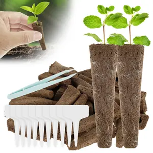 50/100Pcs Grow Sponges for Hydroponics Seed Starter Pods Kit Hydroponic Pods Kit with Plant Labels Replacement Root Growth Sponges Gardening Accessories for Indoor Garden System