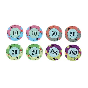 Cartoon Mahjong PP Plastic Game Tokens 4 Values 10Pcs Each 9.76IN Diameter Party Gaming Chips