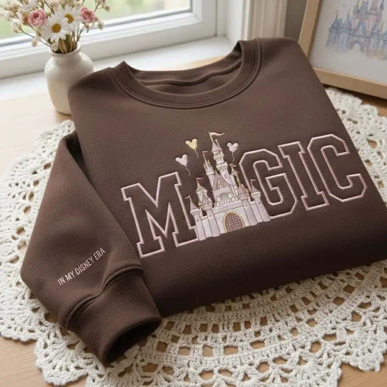 Castle Embroidered Sweatshirt, Magic Kingdom Tee, Vintage  World Castle Shirt, 2026 Trip World, Gift For Her