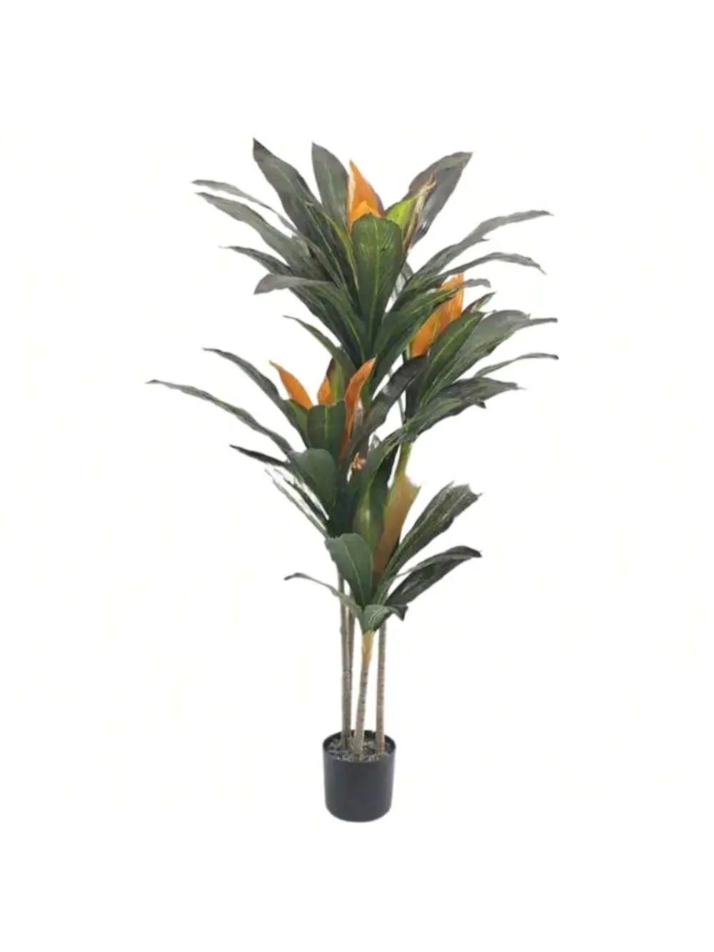 150cm Green Artificial Dracaena Tropical Tree - Lifelike Fake Plant with White Decorative Pot, for Home Office Modern Farmhouse Indoor Outdoor Floor Decor (Commercial/Office Furniture Use)