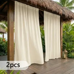 2pcs Indoor/Outdoor Curtains Designed for Patios, Providing UV Protection and Fade Resistance, Suitable for Terraces, Porches, and Canopies, Serving As Sun-Blocking Privacy Decor