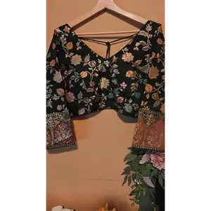 Floral Print Dola Silk Ready-to-Wear Blouse