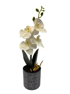 Artificial Orchid Potted Flowers, Faux Orchid Plant with Pot
