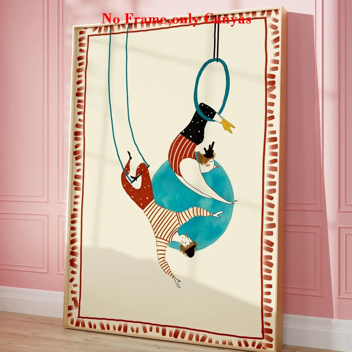 1 pc, wall art, Abstract Posters, Circus Acrobat Art Print, Whimsical Motion Graphics, Interesting decorations, for bedroom decoration, gifts for friends, unframed