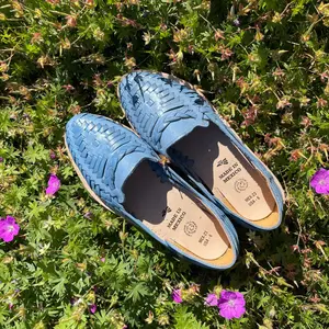 Gabriela Loafer Huarache Sandals - Soft Blue