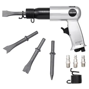 fathersdaygift  VEVOR Air Hammer, 4500BPM Pneumatic Hammer with Rust Removal Air Needle Scaler 4PCS Chisels Round Shank, Lightweight Compact Air Chisel Pneumatic Shovel Tool for Cutting Scraping DemolishingVEVOR Super Brand Day