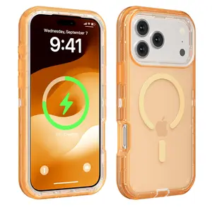 for iPhone 17 Pro Max 16 15 14 13 Case, Compatible with MagSafe,Heavy Duty Shockproof Protection Phone Cases, Anti-Drop, Dual Layer Transparent Magnetic Phone Case