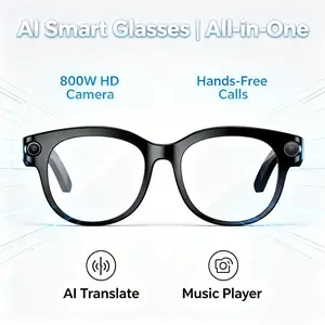 Smart Glasses with Audio Recording, HD Video & Photo Capture, Multilingual Translation, Wireless Hands-Free Call & Music, Dust-Proof & Waterproof
