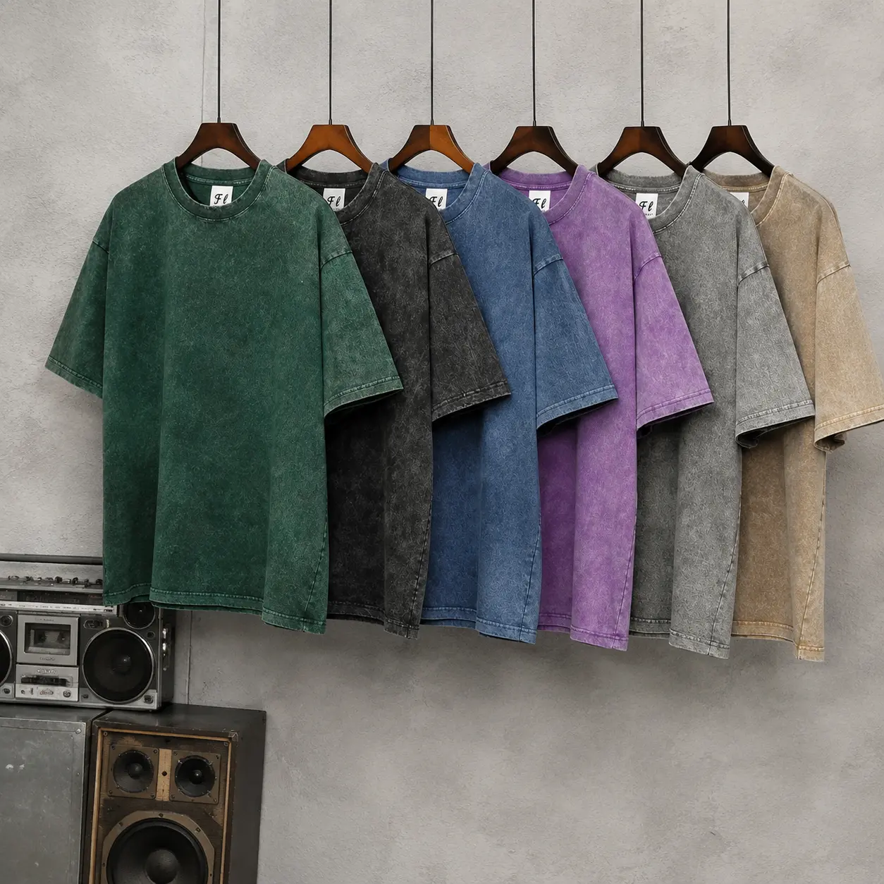 3 Pack Oversized 260GSM Heavyweight Cotton T-Shirts Unisex Acid Wash Snow Wash Vintage Plain Crew Neck Tees,back to school,back to school shopping