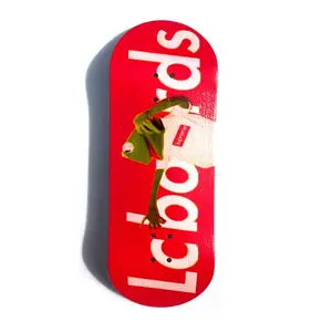 LC BOARDS FINGERBOARD DECK 98X34 KERMIT RED WITH FOAM GRIP TAPE