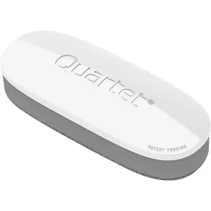 ACCO Brands QRTDFEB4 Quartet Max Clean Standard Dry-Erase Board Eraser - White & Silver, Ergonomic Grip Erasers & Correction Supplies for Office Stationery