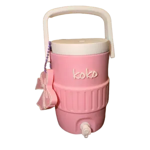 Stylish Pink Drink Cooler Bundle with Bowtie Can Opener, Ideal for Parties, Events