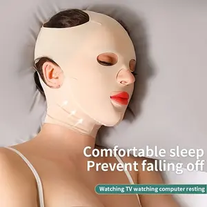Breathable full face lift bandage mask for women, reused V face lift, unscented, for double chin, muscle, fox eye, sleep - skin care tool