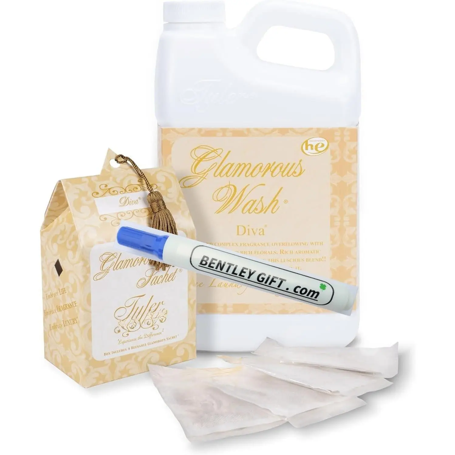 Glamorous Wash Diva Laundry Detergent 64 oz w/Diva Sachets Bundle