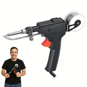 Soldering Iron Kit 180-520℃ Adjustable Temperature Corded Solder Iron Internal Heat Electric Welding Tool with Welding Wire for Circuit Board Computer Electronic Repair