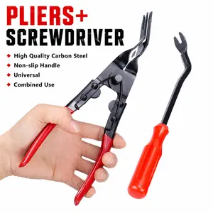 2-in-1 Car Headlight Repair Installation Tool Trim Clip Removal Pliers Van Door Panel Fascia Dash Upholstery Remover Tools Kit Multifunctional pliers