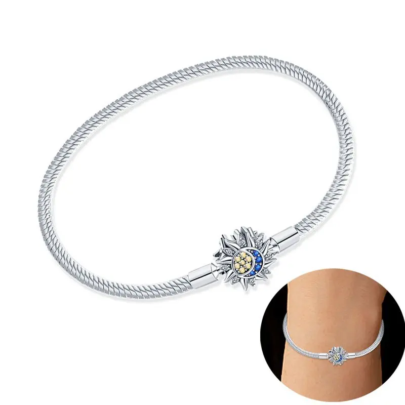 1 Elegant Beaded Bracelet - Celestial Design Silver Star & Moon-Themed Jewelry, Synthetic Zircon Pendant, Perfect Gift for Couples, Ideal for Daily Wear & Festivals | Fashion Costume Accessory, Beaded Bracelets, Celestial Design Bracelets & Bangles