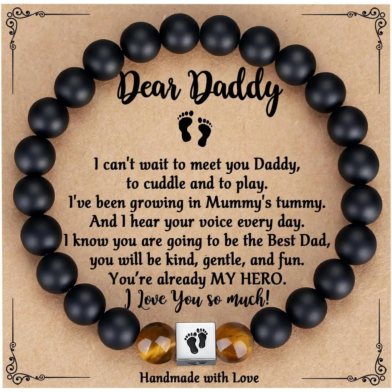 Handmade Stretchy Hand-Beaded Stone Bead Bangle Bracelet, High Quality Exquisite Jewelry - Father's Day Gift for First-Time Dads, Ideal Anniversary Fashion Accessory, Bracelets Jewelry, High Quality Bracelet