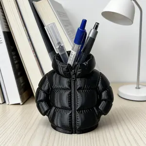 Cute Down Jacket Pen Holder, Creative 3D Printed Desk Organizer, Desk Accessories, Home Office Decorative Storage, Office Stationery Supplies, Student Classroom Stationery
