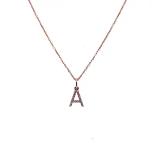 Diamond & Rose Gold Initial Necklace