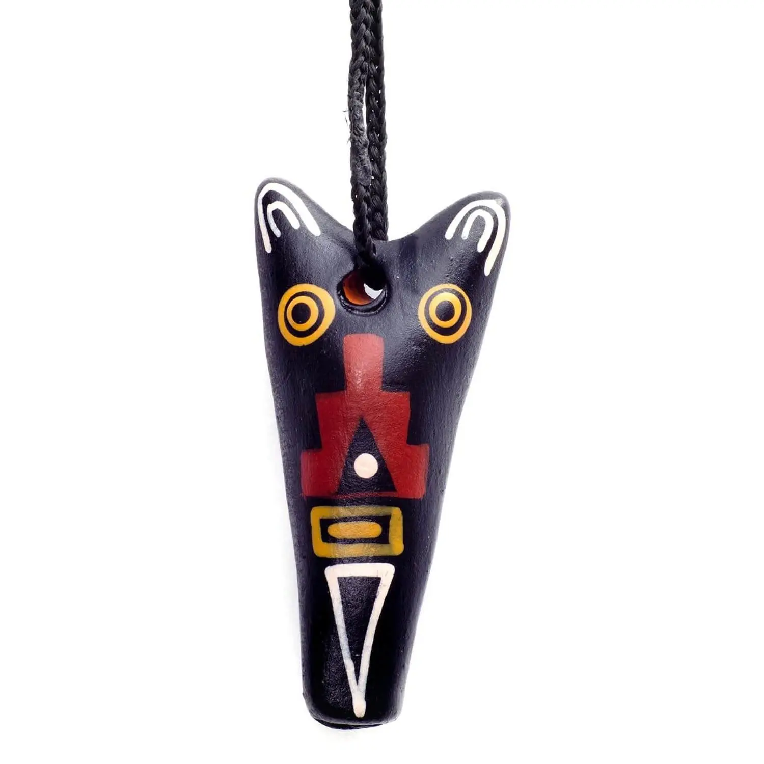 Singing Jaguar Clay Whistle on Cord