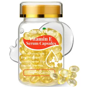 Vitamin E Facial Serum Capsules, 60 Pieces, Smooths Wrinkles, Hydrates & Moisturizes Skin, Lightweight & Easy Absorption, Antioxidant Serum, Anti Aging Serum
