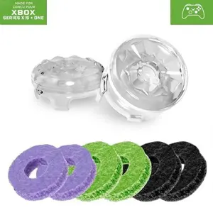 Precision Rings Thumbsticks Aim Boost Kit for PlayStation 5 (PS5) and PlayStation 4 (PS4) Controllers Accessories | Purple-Black Thumbsticks | Crystal silicone thumbstick player controller controller aim thumbsticks