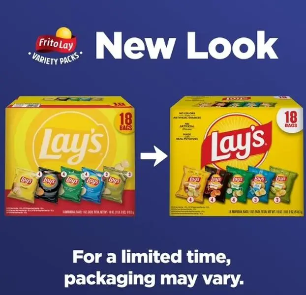 Lay's Snacks Mix Potato Chips Variety Pack, 1 oz, 18 Count Lay's Snacks Mix Potato Chips Variety Pack, 1 oz, 18 Count
