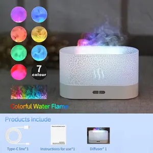 Flame Humidifier, Flame Aromatherapy Machine, Bedroom Desktop Atmosphere Decor Light, Creative Humidifying Lamp, USB Powered, Home Valentine's Day Gift
