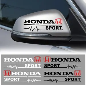 2PCS Car Stickers Rear View Mirror Decorative Sticker Sport For Honda Mugen Power Civic Accords CRV Hrv Jazz CBR VTEC VFR Accessories