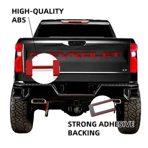 3D Raised tailgate inserts letters decal exterior  accessories Compatible with Chevrolet Silverado 1500 2500 2019 2020 2021 2022 2023 2024 2025 Models Accessories ABS Plastic AntiFade Coating Red