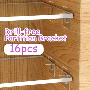 16 Counts Shelf Support Pegs,Transparent Hue Self-Adhesive Smooth Pins, Thickened Design for Durable Cabinet Clapboards