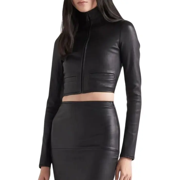 Women's Cropped Nappa Leather Jacket
