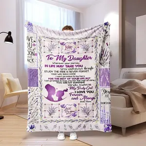 To My Daughter Themed Soft Blanket, Air-conditioned Room Blanket, Warm Nap Blanket forHome Office Travel Camping