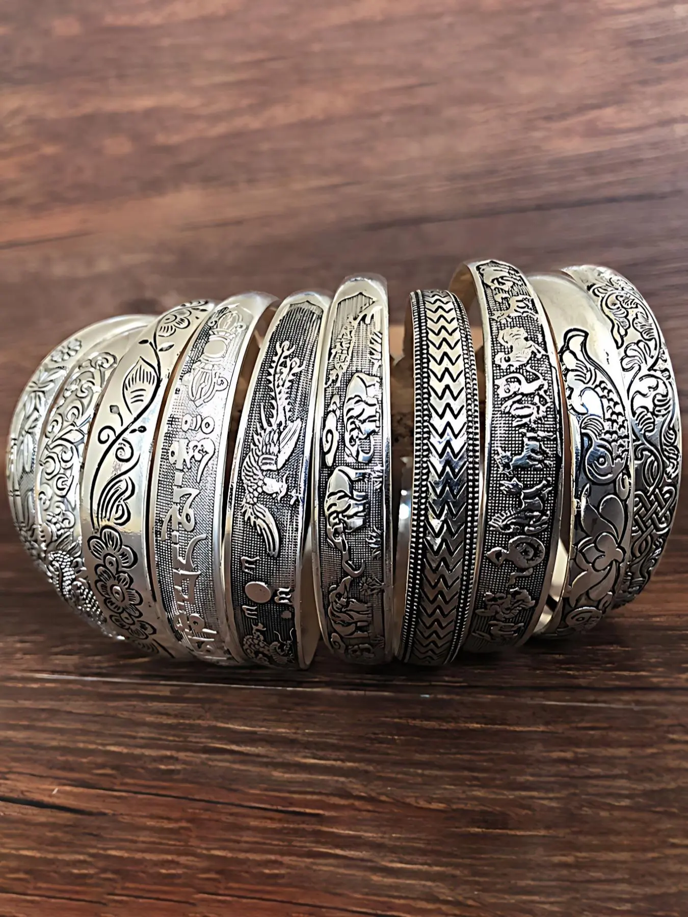 Vintage Chinese Style Cuff Bangle, Adjustable Engraving Bangles, Exquisite High Quality Bracelet for Women & Men, Fashion Accessories for Daily Wear, Bangles Set, Cuff Bangles Bracelets, Bracelet Jewelry