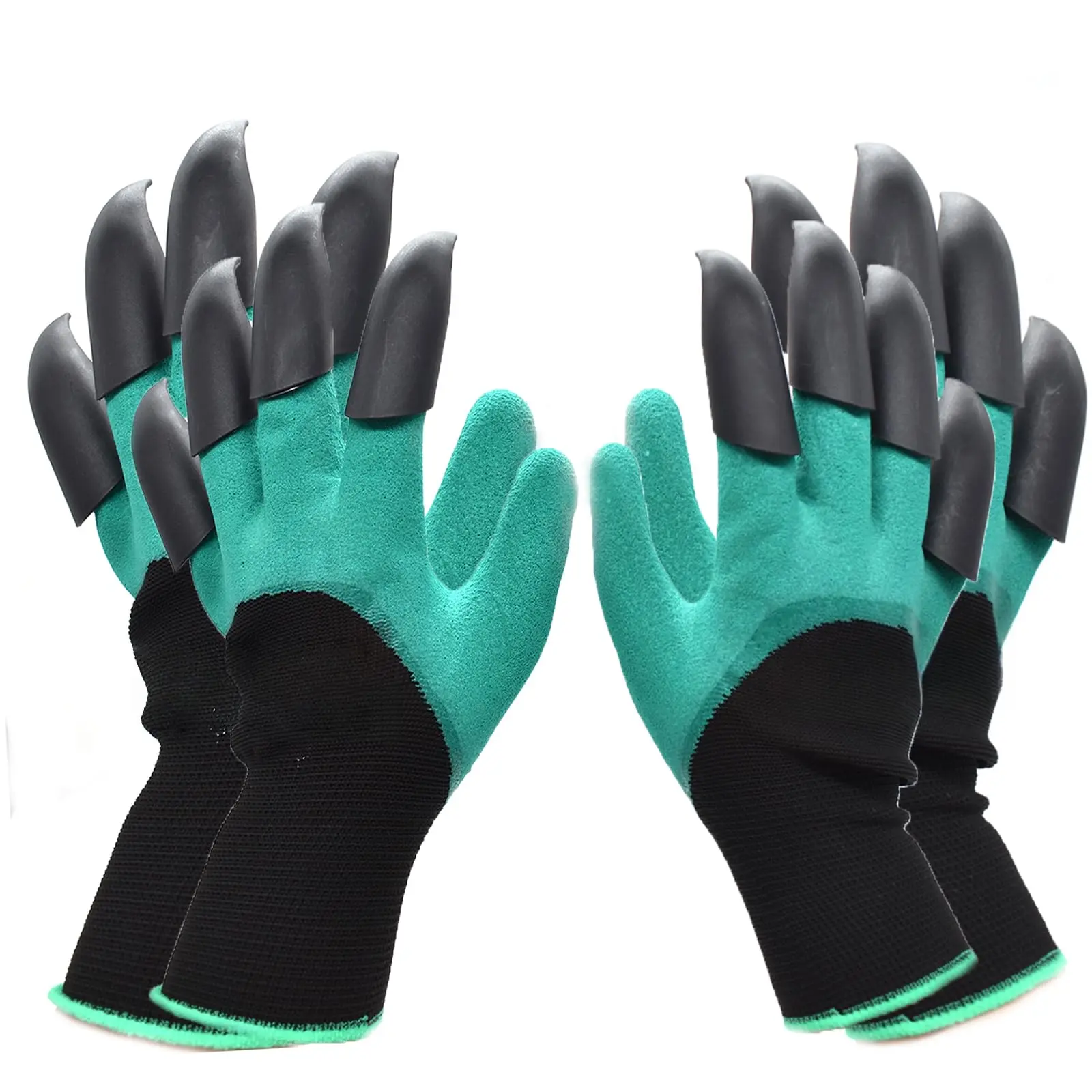 2 Pairs Garden Gloves with Claws for Men and Women Both Hands Designed for Easy Digging Planting and Yard Work Safe and Durable Gardening Gloves, Abs Claws Tool Rubber